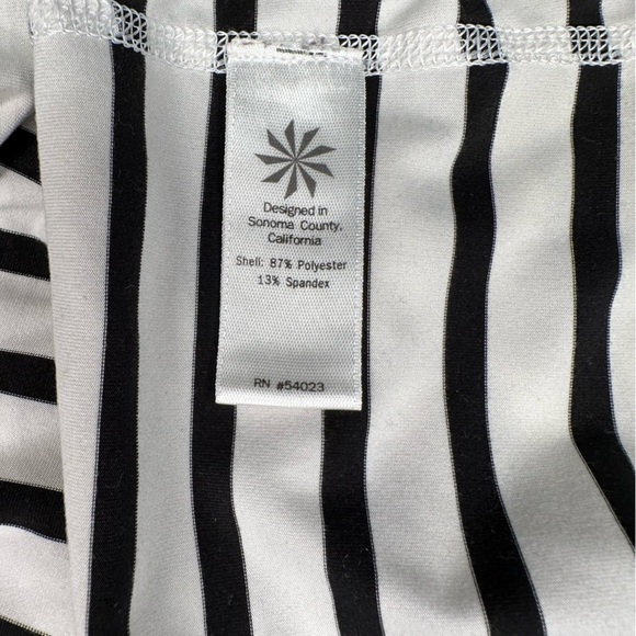 Athleta Black & White Striped High Neck Racerback Tank Top – Size XS - Picture 8 of 8